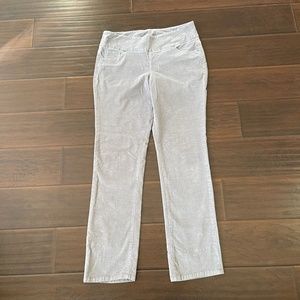 JAG Jeans Women's Gray Corduroy Pull On High Rise Slim Leg Stretch Pants Sz 16